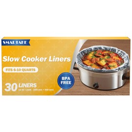 SMARTAKE Slow Cooker Liners, Cooking Bags 14"x 22" Pot Liners Disposable Cooking Bags, Fit 6QT to 10QT for Slow Cooker, Cooking Trays, Suitable for Oval & Round Pots, 30 Liners
