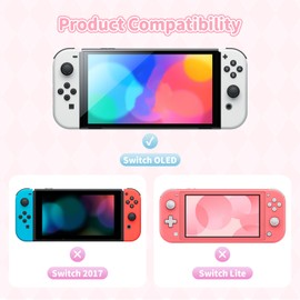 Kuitmor Switch Case for Switch, Cute Cartoon Design Slim Protective Hard PC Case Compatible with Switch Console and Original Controller Controllers (for Switch OLED)