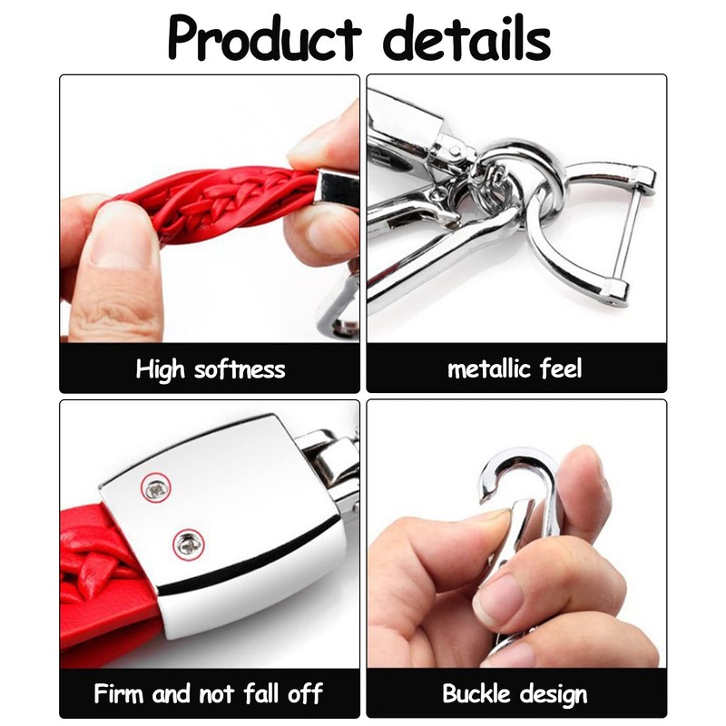 Pack of 2 Leather Car Keychains, Car Keychains, Women's Key