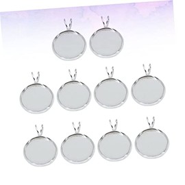 DOITOOL 10PCS Silver Round Tray Pendants DIY V Shaped Bezel for Jewelry Making for Custom Photo Jewelry Crafts Unique