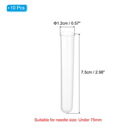 PATIKIL Soporte de Almacenamiento de Agujas de Plástico 3" Longitud 10 Piezas Tubos Portátiles de Almacenamiento Mate para Agujas de Bordado Palillos y Dientes Alfileres Blanco
