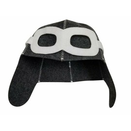 LION OF JUDAH MARKET Pilot Gray Wool Mixture Hat for Sauna Banya Bath House Head Protection Unisex