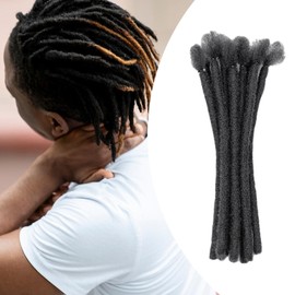 perfeclan 10x Hair Extensions Twist Braid DIY Accessories 7.87inch Dreadlock Braiding Hair for Cosplay Men Traveling Stage Performance, Black