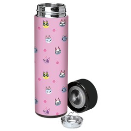 Animal Crossing 17oz, Insulated, Stainless Steel, Leak Proof, Water Bottle (Cat's Meow)