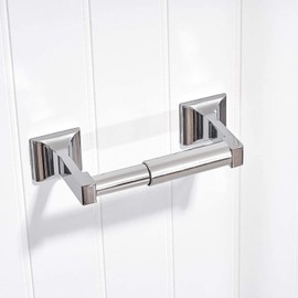 TuoxinEM Toilet Paper Holder for Bathroom, Wall Mounted Command Strip Toilet Paper Roll Holder with Universal Roller (Silver)