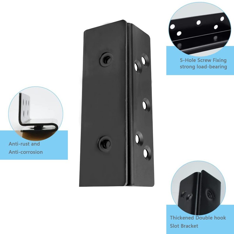 MEICOCO Bed Frame Hardware Bed Post Double Hook Slot Brackets