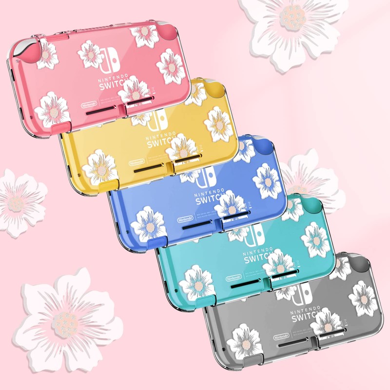 DLseego Sakura White Flower Floral Clear Switch Lite Protective Case