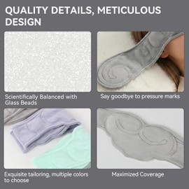 Weighted Sleep Mask with Gentle Pressure | Lightweight, Soft, Breathable & Skin-Friendly | Perfect Blackout for Deep Sleep, Travel, Meditation,Yoga (Light Gray, Ruyi)