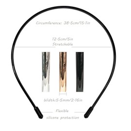 Diademas finas de color metálico para mujeres y niñas, paquete de 3, accesorios para el cabello, negro, plateado y dorado