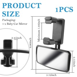 360° Curved Baby Car Mirror without Dead Angle,Clip on Car Seat Mirror for Baby Rear Facing Clips Onto Rearview Mirror,Adjustable Baby Mirror for Car SUV Truck