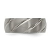 Solid Titanium Swirl Design 8mm Men's Wedding Brushed Matte Finish