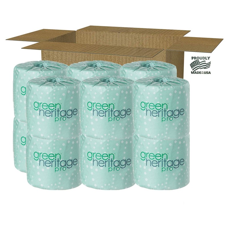 Green Heritage, 2-Ply Toilet Paper, 500 Sheets per Roll, 12