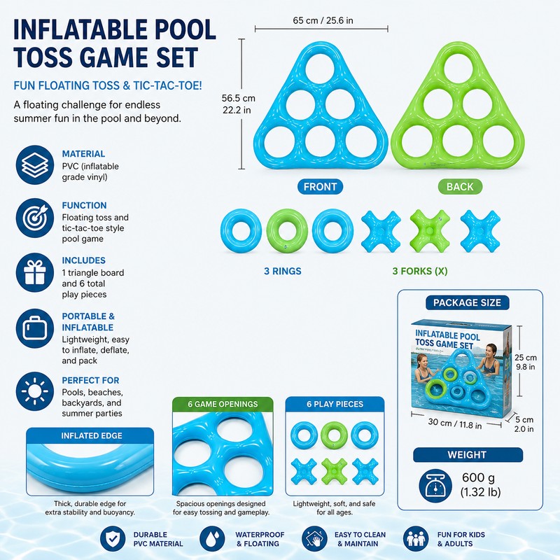 Inflatable Pool Toss Game Set for Family Fun – Floating