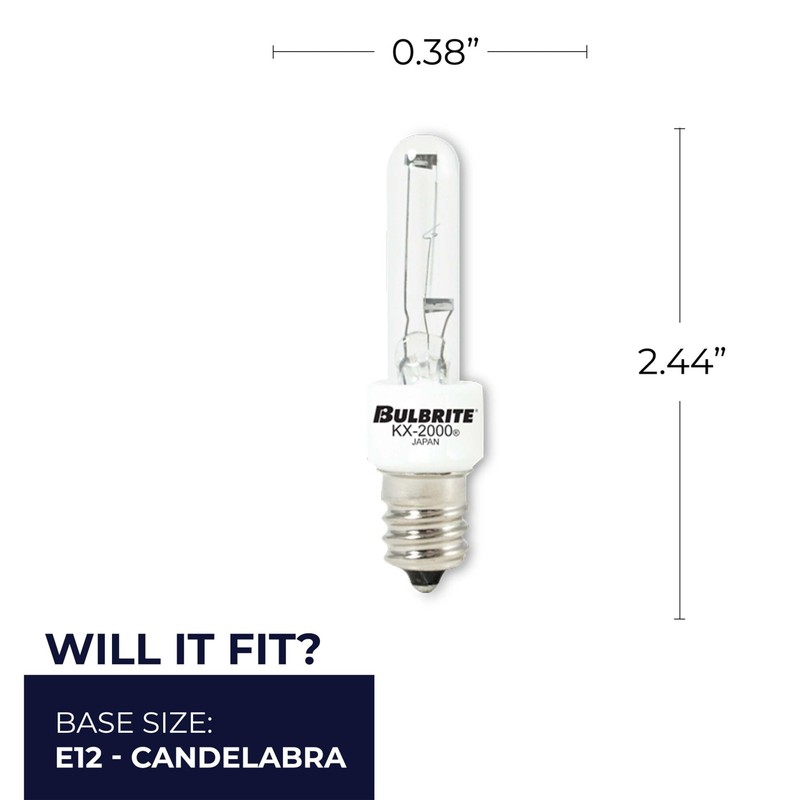 Bulbrite 473060-2PK - 60W - T3 - Candelabra Base -