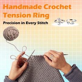 Lyinkeeltd 4Pcs Crochet Rings for Tension Cute Cat Ring Easy Crocheting Crochet Accessories Mother Grandma Thanksgiving Presents