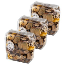 JAMLIK Dried Aromatic Scented Potpourri in Bags, Vanilla & Warm Milk, Beige/Brown - Set of 3 x 90g