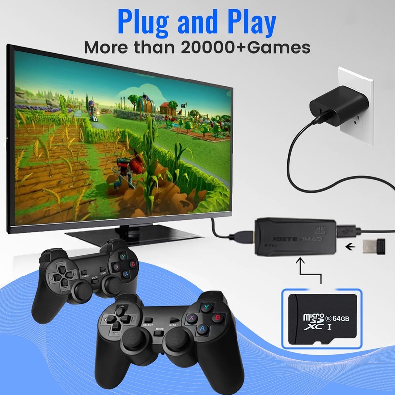 Bewinner M8 Wireless Retro Game Console Upgraded, 20,000+ Games /