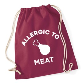 Hippowarehouse Allergic to Meat Drawstring Cotton School Gym Bag 37cm x 46cm, 12 litres