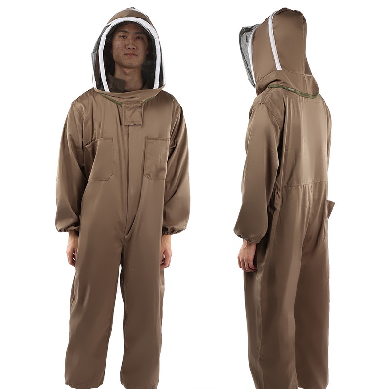 Beekeeping Protective Suit Breathable Bee Suits Smock with Zipper for