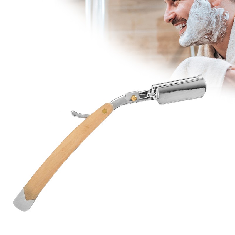 Men Straight Razor Portable Stainless Steel Manual Beard Shaver Trimmer