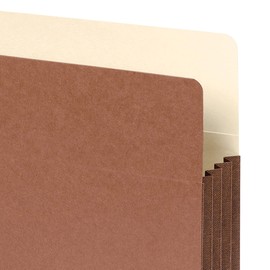 Smead File Pocket, Straight-Cut Tab, 3-1/2" Expansion, Letter Size, Redrope, 10 per Box (73264)