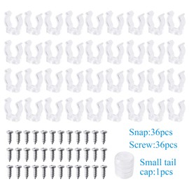 JUNWEN LED Rope Lights Clips, 36 Pack Rope Lights Clips Set Mounting Bracket Fixing Clips Rope Lights Tape Light Fixing Clips Rope Lights Use for 8-10mm Width IP65 Silicone glued led Rope Light