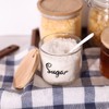 Clear Glass Sugar Bowl with Serving Spoon and Bamboo Lid,