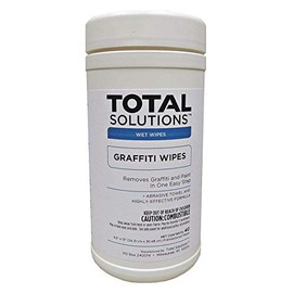 Total Solutions Graffiti Remover Wipes (40 ct. | 9-1/2 x 12 Sheets) | Also Highly Effective Against Paint, Enamel, Ink, and Permanent Marker.