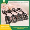ANHBKAR A-Z Black Stainless Steel Letter Keychain - Alphabet Initial