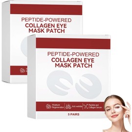 Mascarilla De Ojos De Colágeno Profundo Alimentado Con Péptidos, Parches De Colágeno Para Ojoss Hinchados Y Ojeras, Mascarillas Reafirmantes De Ajuste De 360 °, Mascarillas Hidrogel Para Ojos. (2PCS)