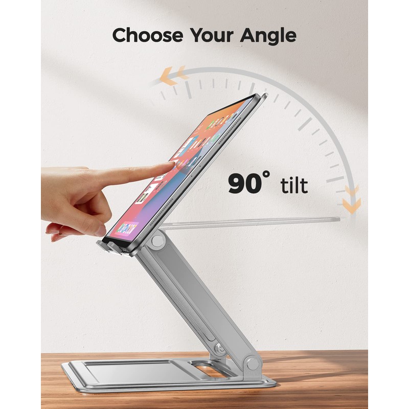 LORYERGO Laptop Stand for Desk, Adjustable & Foldable Laptop Riser