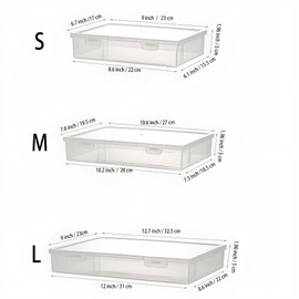 Large Plastic File Storage Box - Suitable for A4 paper, paper storage, tool storage, electronic parts, craft box, bead storage, photo organizer, scrapbook, sewing ,diamond painting, 3 mixed sizes