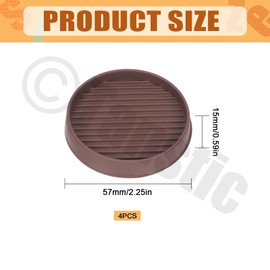 Tanstic 4Pcs 2x2 Round Rubber Caster Cups Round Non Slip Furniture Pads Round Rubber Furniture Coasters Anti Slip Floor Protector for Couch Table Bed(Brown)