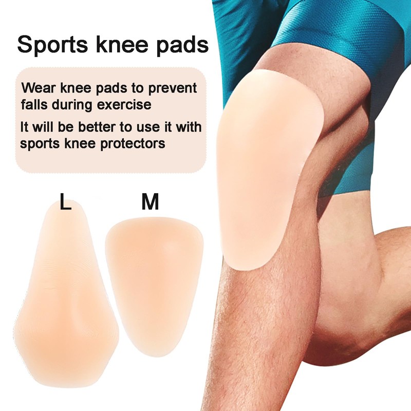POMAMZ Silicone Knee Pads,Adhesive Knee Brace KneePad for Skiing Skating,Snowboarding,Ateboarding,Roller