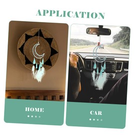 MAGICLULU Delicate Dream Catcher Wall Hanging Pendant Lightweight Blue Star Moon Design Dream Catcher Decor for Bedroom and Living Room Housewarming Compact and Easy to Hang