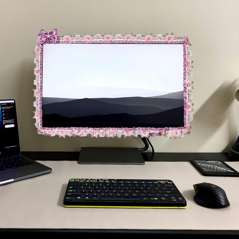 ReignSword 2 Pcs 23''-26'' Cute Computer Monitor Cover with Bow