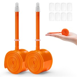 2 Pack TPU Inner Tubes, 700C Ultralight Bike Inner Tube Compatible with 700 x 18-35C with 65mm/80mm Presta Valves, Bicycle Tire Tubes for Road Bike, Lightweight 40g (700c X 18-35c (65mm Valve))