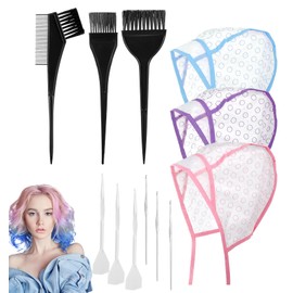 Pack of 11 Highlight Caps with Adjustable Holes, Highlight Hair Cap for Salon & Home Use, Highlight Hood with Precision Hole Design for Efficient Hair Dyeing