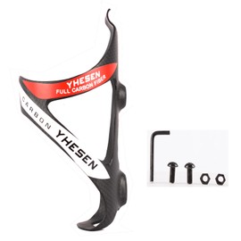 ESEN SP Carbon Fiber Bottle Holder Lightweight and Durable Fast Ideal for Road Mountains (Matte, Red)