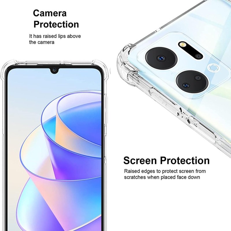 jonlineuk Honor X7a Case Shock-Absorbent Transparent Slim Clear Gel Bumper