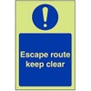V Safety Glow In The Dark Escape Route Keep Clear