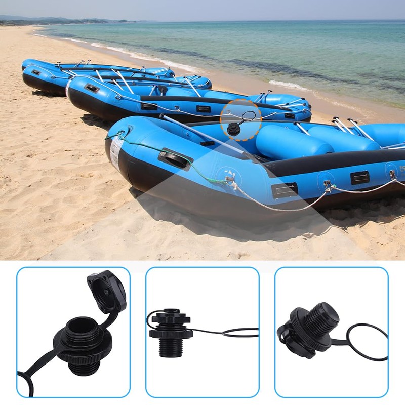 Inflatable Boat Air Valve, 2Pcs Spiral Air Plugs One Way