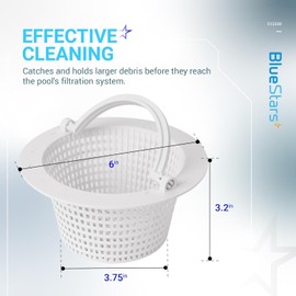 BlueStars 513330 Above Ground Pool Skimmer Basket for Pentair HydroSkim - Compatible with Hayward SP1091WM - Pack of 2