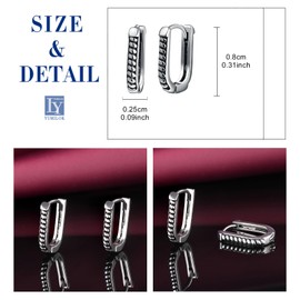 Yumilok Punk U Shape Hoop Earrings Geometry Men's Earrings Stainless Steel Men's Earrings Titanium Earrings Women's Huggie Cartilage Piercing, Stainless Steel