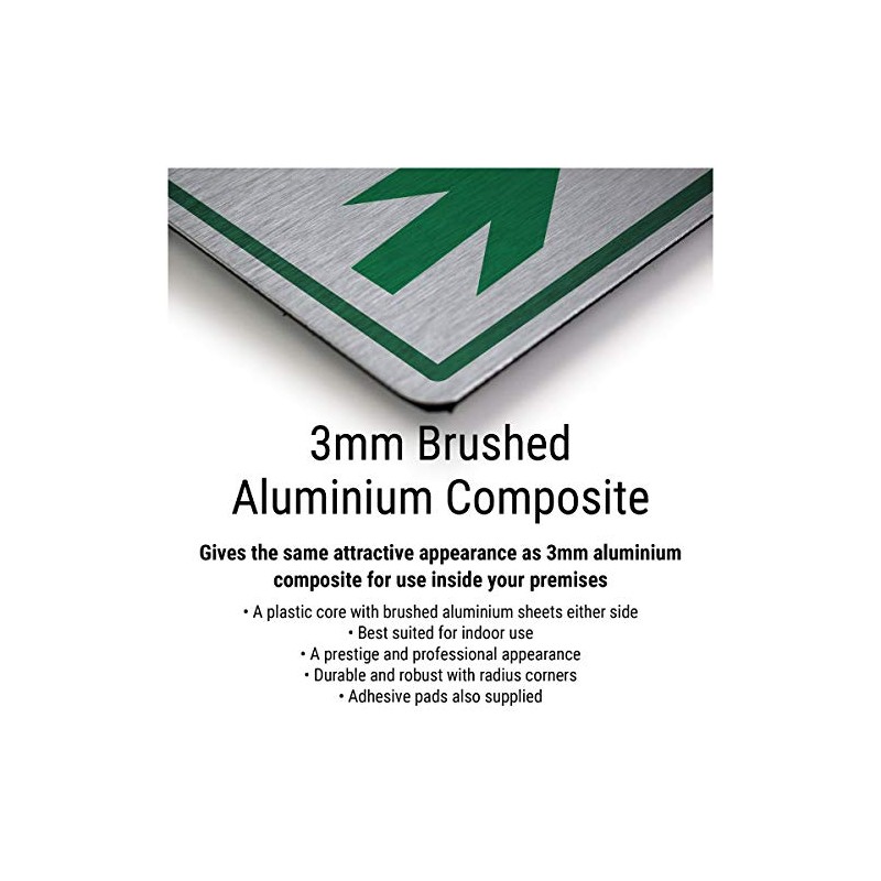 VSafety Fire Exit-Fire Exit Arrow Down Sign - 300mm x