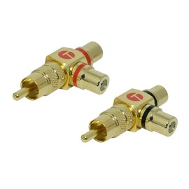 SunshineTronic Premium Y-RCA Adaptor 1x RCA Male to 2x RCA Female Pack of 2