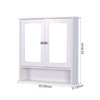 espidoo White Wall Mounted Bathroom Cabinet: Modern 2 Mirror Doors
