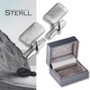 STERLL Men's Cufflinks 925 Silver CHEVRON Gift Box Men Gifts,