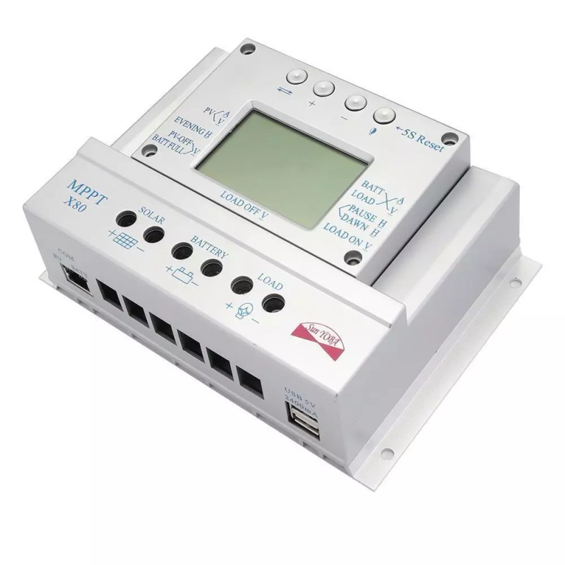 OOYCYOO 2 IN 1 60A MPPT Solar Panel Regulator Charge