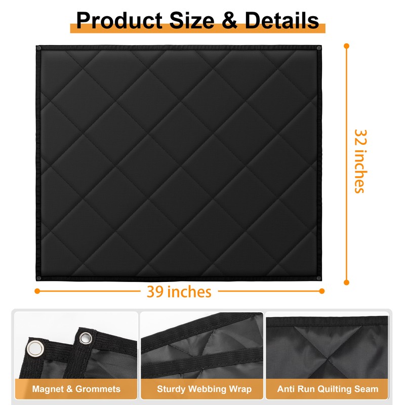 MyLifeUNIT Magnetic Fireplace Cover, 39" x 32" Fireplace Blanket for